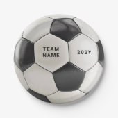 Soccer Ball Paper Plate | Team Name Party Plates ペーパープレート (正面)