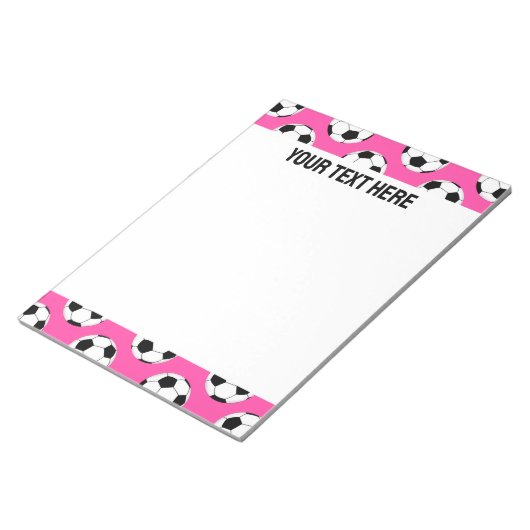 Soccer Ball Pattern Pink ノートパッド (アングル)