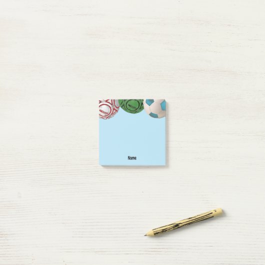 Soccer Ball Player Coach Name Post It Note Pad ポストイット (デスク上)
