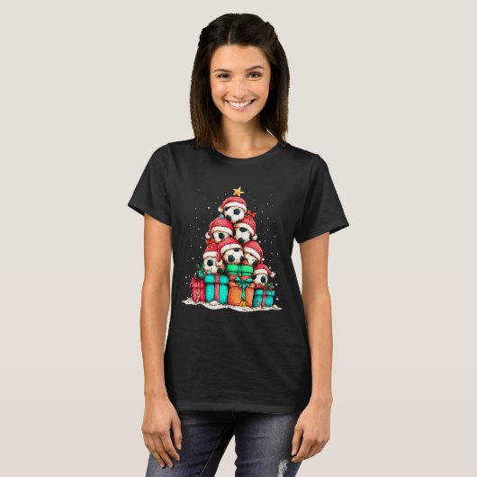 Soccer Ball Player Le Christmas Tree Xmas Long Sle Tシャツ (正面フル)