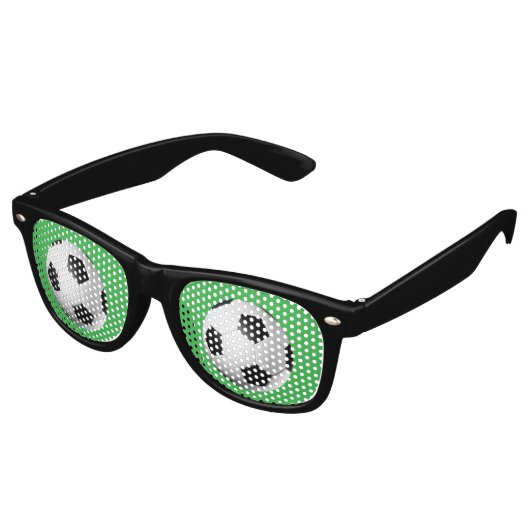 Soccer Ball retro Shades / Fun Party Sunglasses レトロサングラス (アングル)