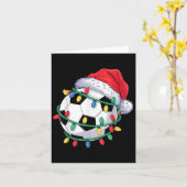 Soccer Ball Santa Hat Men Women Christmas Soccer X カード (黄色い花)