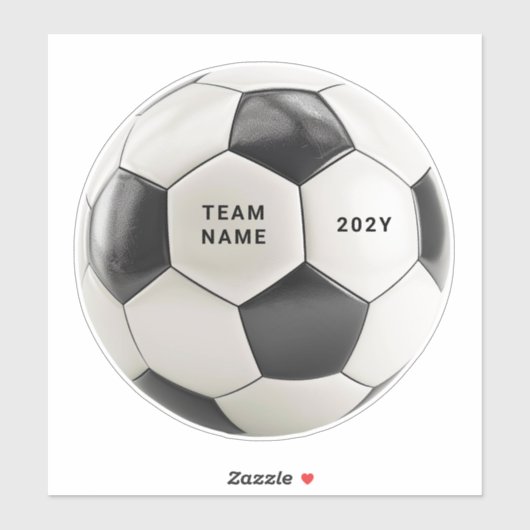 Soccer Ball Vinyl Sticker | Personalized Team Name シール (シート)
