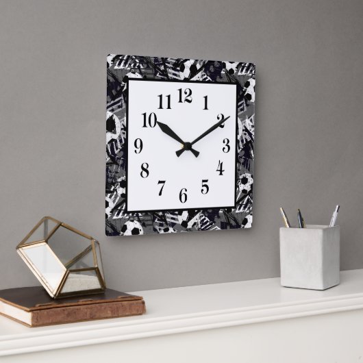 Soccer Ball Wall Clock スクエア壁時計 (オフィス)
