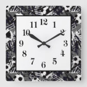 Soccer Ball Wall Clock スクエア壁時計 (正面)