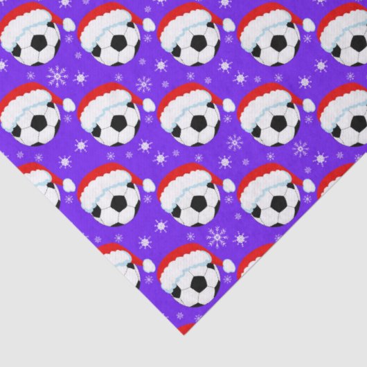 Soccer Ball Wearing Santa's Hat & Snowflakes 薄葉紙 (詳細)