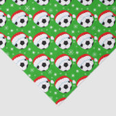 Soccer Ball Wearing Santa's Hat & Snowflakes Green 薄葉紙 (詳細)