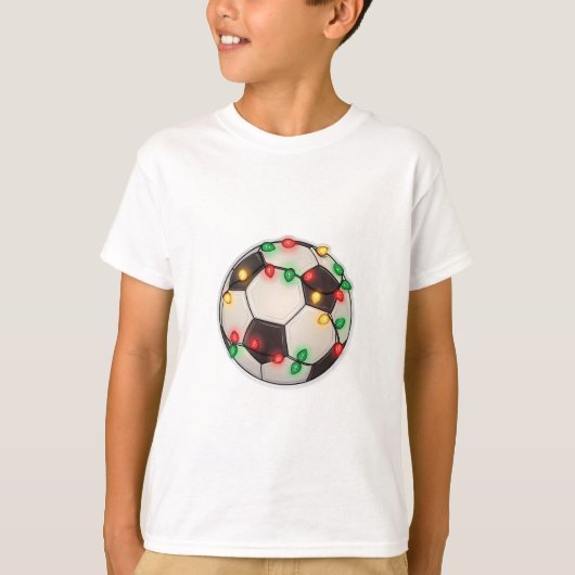 Soccer Ball with Christmas Lights Tシャツ (正面)