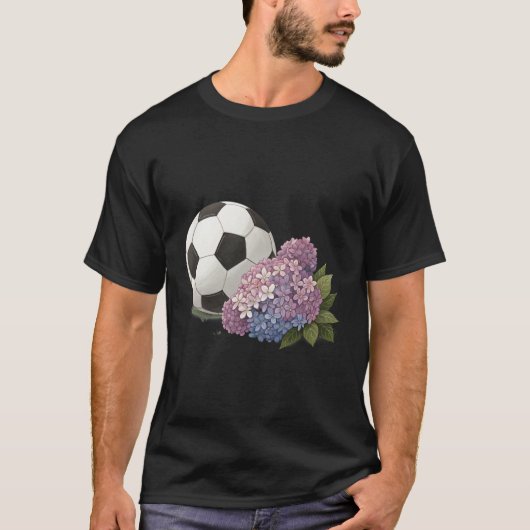 Soccer Ball with Hydrangea Tシャツ (正面)