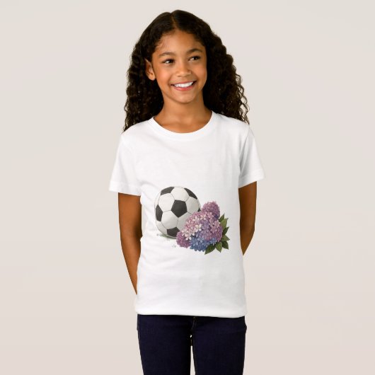 Soccer Ball with Hydrangea Tシャツ (正面フル)