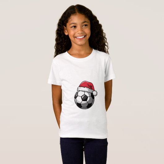 Soccer Ball with Santa Hat Tシャツ (正面フル)