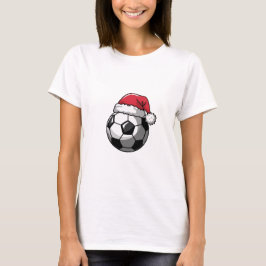Soccer Ball with Santa Hat Tシャツ