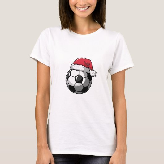 Soccer Ball with Santa Hat Tシャツ (正面)