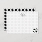 Soccer Balls Black and White Custom Monogram ノートカード (正面/裏面)