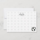 Soccer Balls Black and White Personalized Monogram ノートカード (正面)