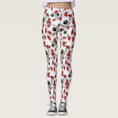 soccer balls with girls team colors maroon black  レギンス (正面)