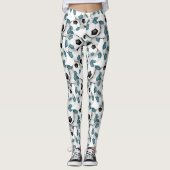 soccer balls with teal black team colors レギンス (正面)