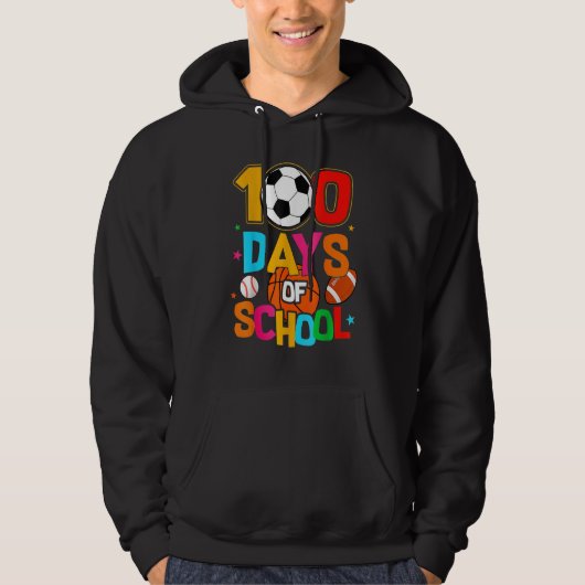 Soccer Baseball Football Softball Happy 100 Days O パーカ (正面)