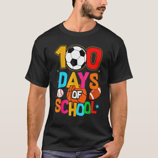 Soccer Baseball Football Softball Happy 100 Days O Tシャツ (正面)