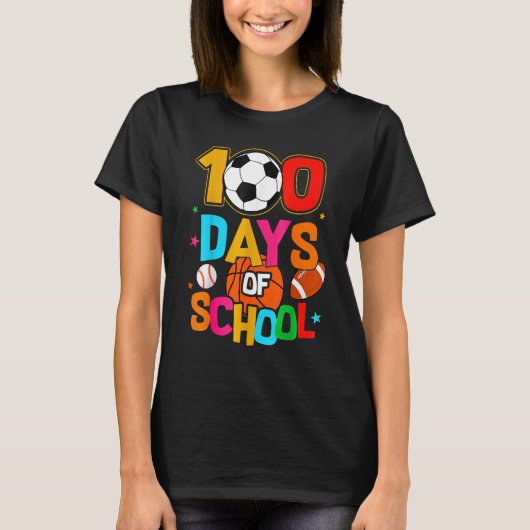 Soccer Baseball Football Softball Happy 100 Days O Tシャツ (正面)