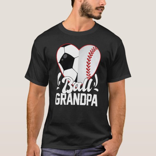 Soccer Baseball Softball Grandpa Ball Grandpa Hear Tシャツ (正面)