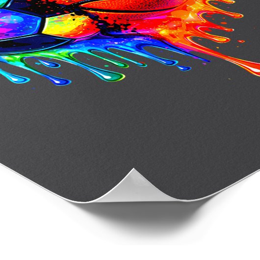 Soccer Basketball Drip Heart Srts Valentines Day M ポスター (角)