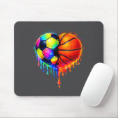 Soccer Basketball Drip Heart Srts Valentines Day M マウスパッド (マウス)