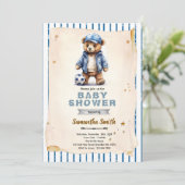 Soccer Bear Baby Shower Invitation 招待状 (スタンド正面)