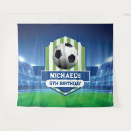 Soccer Birthday banner backdrop タペストリー