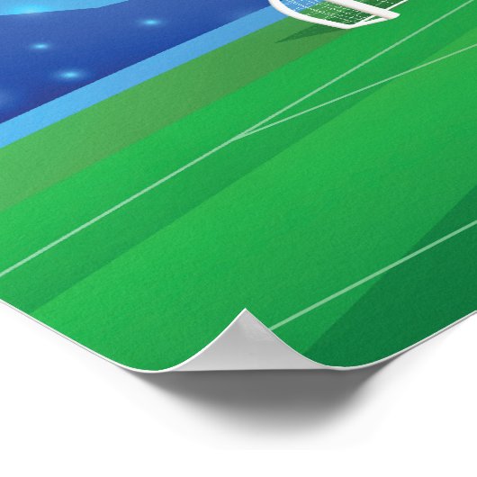 Soccer Birthday banner backdrop  ポスター (角)