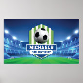 Soccer Birthday banner backdrop  ポスター (正面)
