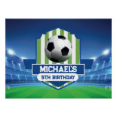 Soccer Birthday banner backdrop  ポスター (正面)