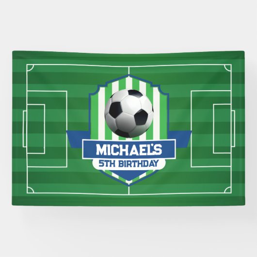 Soccer Birthday banner backdrop 横断幕 (横)