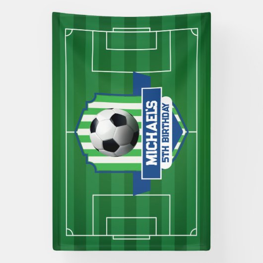 Soccer Birthday banner backdrop 横断幕 (縦)