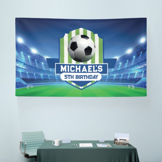 Soccer Birthday banner backdrop  横断幕 (トレードショー)