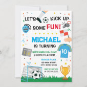 Soccer Birthday boy Invitation 招待状 (正面)