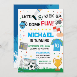 Soccer Birthday boy Invitation 招待状