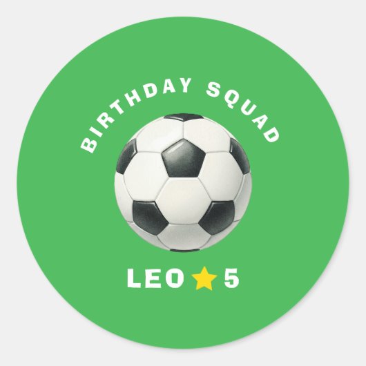 Soccer Birthday Favor Stickers Editable Boy ラウンドシール (正面)