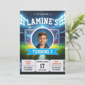 Soccer Birthday Football Party Photo Card 招待状 (スタンド正面)