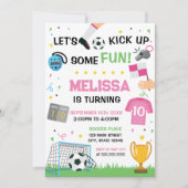Soccer Birthday girl Invitation 招待状 (正面)