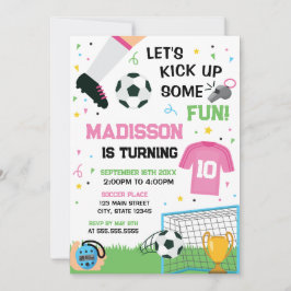 Soccer Birthday girl Invitation 招待状