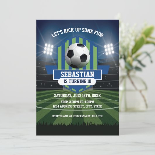 Soccer Birthday Invitation 招待状 (スタンド正面)