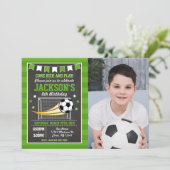 Soccer Birthday Invitation for Boys Photo Invite 招待状 (スタンド正面)