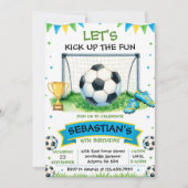 Soccer Birthday Party Invitation 招待状 (正面)