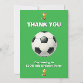 Soccer Birthday Thank You Card Boy | Editable サンキューカード