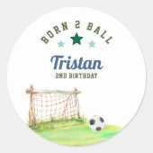 Soccer “Born Two Ball” Second Birthday ラウンドシール (正面)