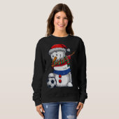 Soccer Boy Dabbing Snowman Christmas Netherlands F スウェットシャツ (正面フル)