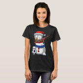 Soccer Boy Dabbing Snowman Christmas Netherlands F Tシャツ (正面フル)