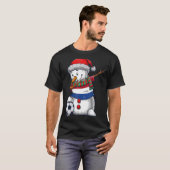 Soccer Boy Dabbing Snowman Christmas Netherlands F Tシャツ (正面フル)