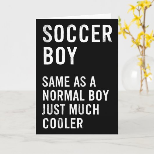 Soccer Boy Definition Funny  カード (黄色い花)
